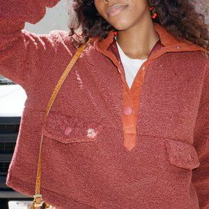 House of Sunny rust colour teddy pullover, size US 4